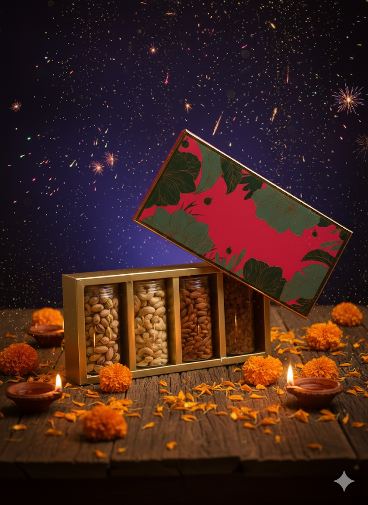Premium 4 Jar Combo Dryfruits Gift Box