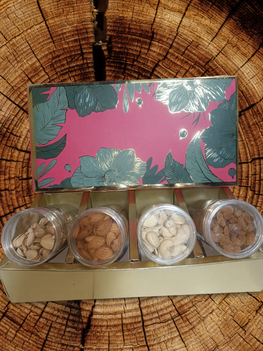 Premium 4 Jar Combo Dryfruits Gift Box