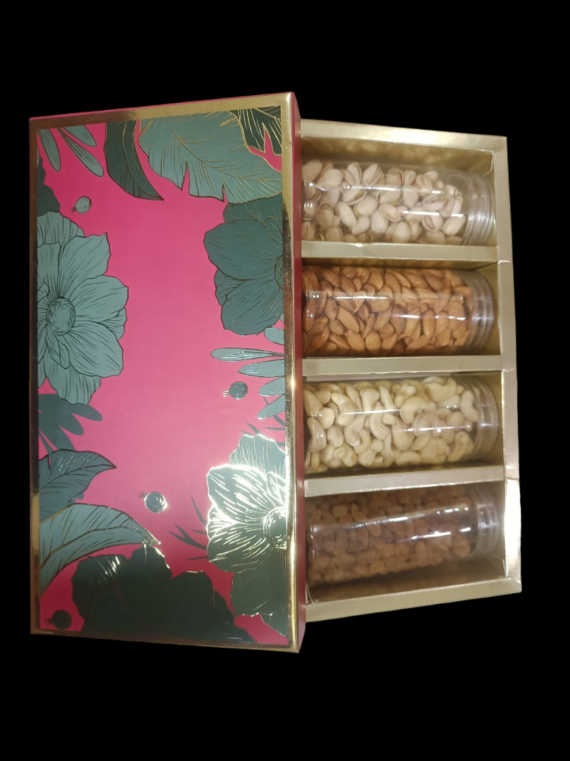 Premium 4 Jar Combo Dryfruits Gift Box